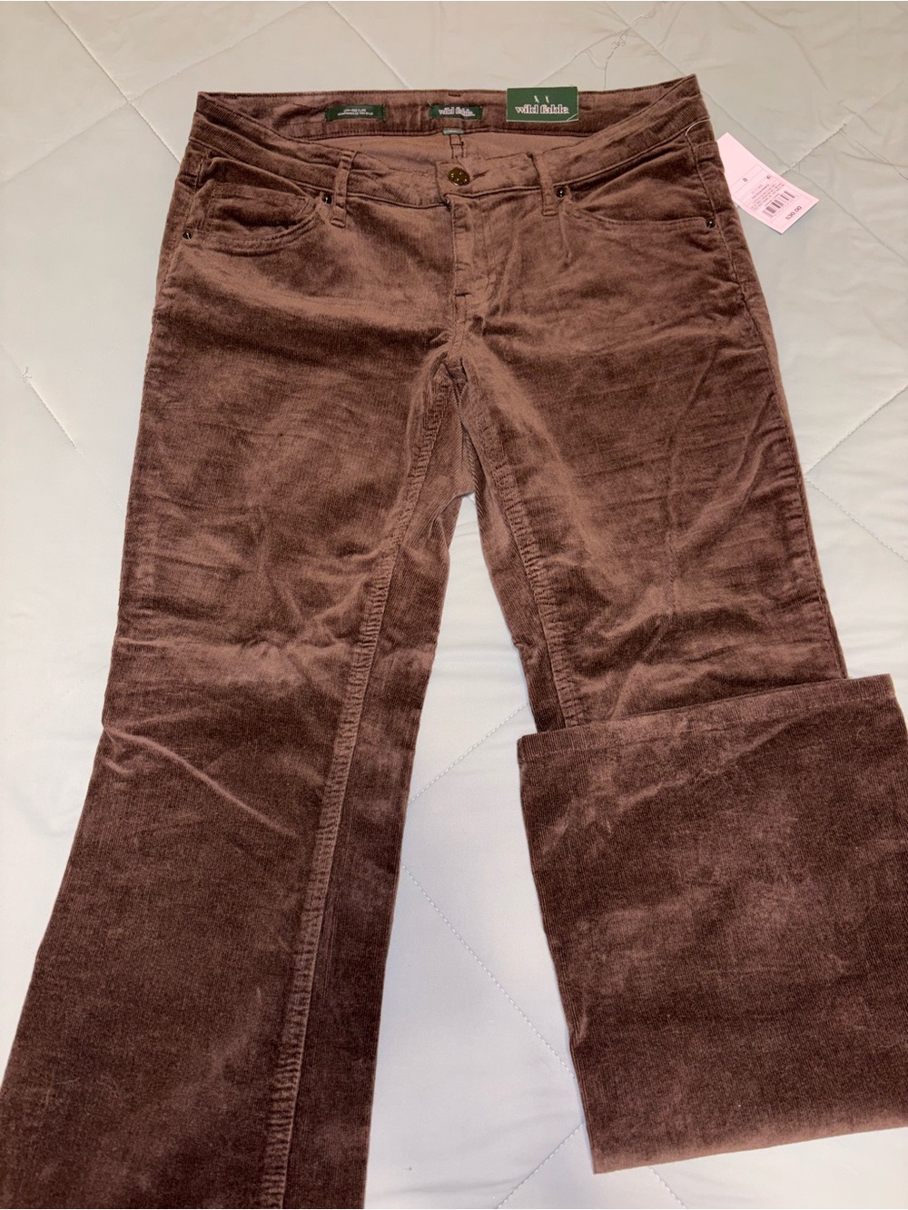 Brown Corduroy Low Rise Flare Pants
